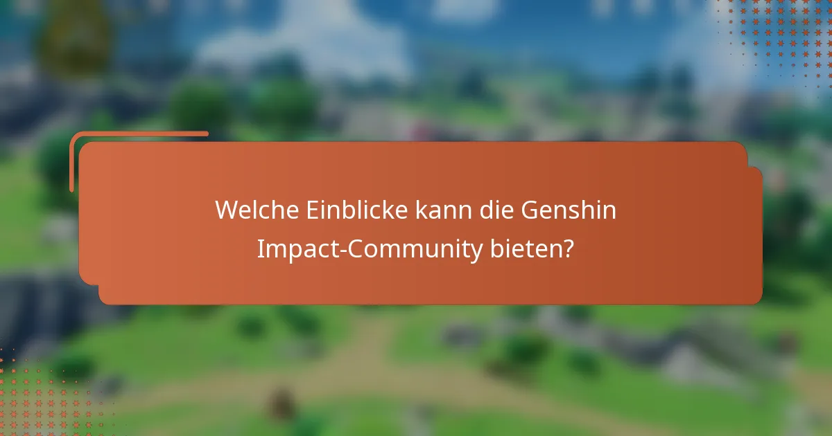 Welche Einblicke kann die Genshin Impact-Community bieten?